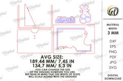 Christening Frame Laser Cut. Wooden Baby Frame SVG Product Image 2