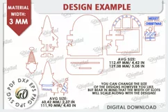 3D Christmas Bear on the Porch Laser Cut. Christmas Decor Product Image 2