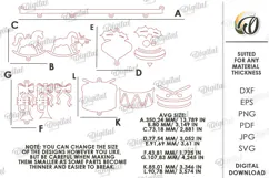 Christmas Hanging Ornaments Laser Cut. Christmas Decor SVG Product Image 2