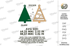 Christmas Tree Ornament With Glass Laser Cut. Christmas SVG Product Image 2