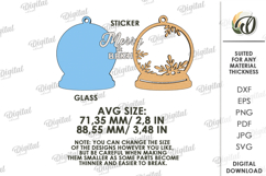 Christmas Tree Ornament With Glass Laser Cut. Christmas SVG Product Image 2