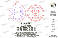 Christmas Pets Ornament Laser Cut. Christmas Decor SVG Product Image 2