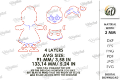 Christmas Stand Character Laser Cut. Mrs. Claus SVG Product Image 2