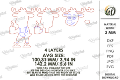 Christmas Stand Character Laser Cut. Deer SVG Product Image 2