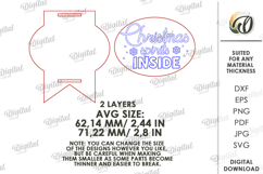 Christmas Wine Bottle Tag Laser Cut. Gift Tag SVG Product Image 2