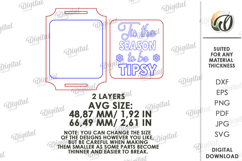 Christmas Wine Bottle Tag Laser Cut. Gift Tag SVG Product Image 2