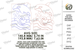 Coastal Mosaic Wall Laser Cut. Wall Decor. Orca SVG Product Image 2