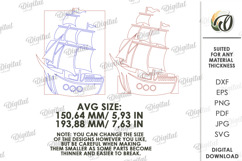Coastal Mosaic Wall Laser Cut. Wall Decor. Ship SVG Product Image 2