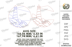 Coastal Mosaic Wall Laser Cut. Wall Decor. Lighthouse SVG Product Image 2