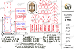 Christmas Lantern Wall Decors Bundle Lasercut. Christmas SVG Product Image 3