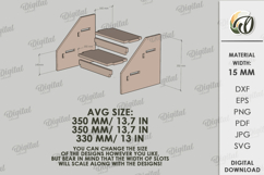 3D Kids Step Stand Laser Cut. Kids Dino Step Stool SVG Product Image 2