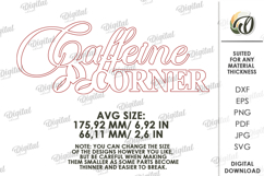 Drink Station Sign Lasercut. Wall Decor. Caffeine Corner SVG Product Image 2
