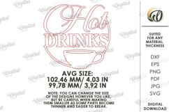 Drink Station Sign Laser Cut. Wall Decor. Hot Drinks SVG Product Image 2