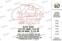 Drink Station Sign Laser Cut. Wall Decor. Pour &amp; Enjoy SVG Product Image 2