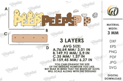 3D Easter Table Sign Laser Cut. Stand Decor. Peeps SVG Product Image 2