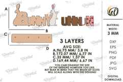 3D Easter Table Sign Laser Cut. Stand Decor. Bunny SVG Product Image 2