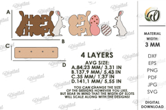 3D Easter Table Sign Laser Cut. Stand Decor. HOP SVG Product Image 2