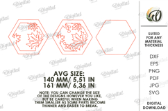 Plants hexagons Wall Decors Bundle Lasercut. Wall decor SVG Product Image 2