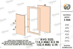 Valentine's Day Door Tag Lasercut. Door Knob Hanger SVG Product Image 2