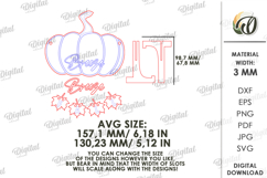 Fall Pumpkin Sign Laser Cut. Fall Decor SVG Product Image 2