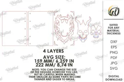 Fantasy Notebook Cover Laser Cut. Journal Cover. Skull SVG Product Image 2