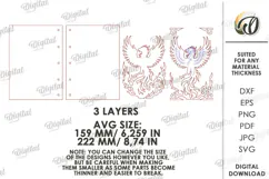 Fantasy Notebook Cover Laser Cut. Journal Cover. Phoenix SVG Product Image 2
