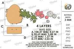 3D Floral Easter Decors Bundle Laser Cut. Stand Decor SVG Product Image 5