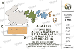 3D Floral Easter Stand Decor Laser Cut. Easter Bunny SVG Product Image 2