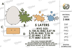 3D Floral Easter Stand Decor Laser Cut. Easter Egg SVG Product Image 2