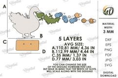 3D Floral Easter Stand Decor Laser Cut. Duck SVG Product Image 2