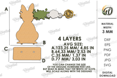 3D Floral Easter Stand Decor Laser Cut. Easter Bunny SVG Product Image 2