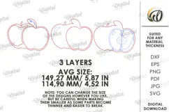 Apple and Cherry Trinket Dishes Laser Cut. Jewelry Dish SVG Product Image 2