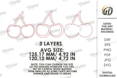 Apple and Cherry Trinket Dishes Laser Cut. Jewelry Dish SVG Product Image 3