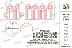 Gothic Candle Holder Laser Cut. Gothic Lantern SVG Product Image 3