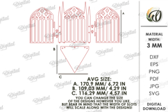Gothic Candle Holder Laser Cut. Gothic Lantern SVG Product Image 3