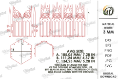 Gothic Candle Holder Laser Cut. Gothic Lantern SVG Product Image 3