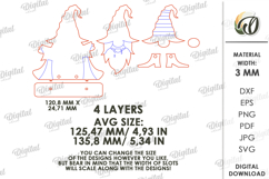 Halloween Gnome Laser Cut. Halloween Decor SVG Product Image 2