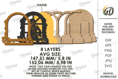 Halloween Window Lantern Laser Cut. Halloween Lamp SVG Product Image 2
