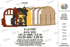Halloween Window Lantern Laser Cut. Halloween Lamp SVG Product Image 2