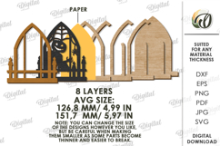 Halloween Window Lantern Laser Cut. Halloween Lamp SVG Product Image 2
