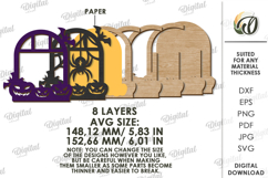 Halloween Window Lantern Laser Cut. Halloween Lamp SVG Product Image 2