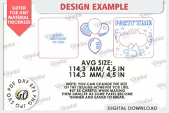 Happy Birthday Kids Card Laser Cut. Greeting Card SVG Product Image 3
