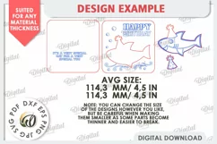 Happy Birthday Kids Card Laser Cut. Greeting Card SVG Product Image 3