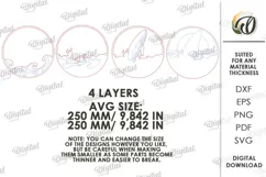 Layered Coloring Wall Decor Laser Cut. Round Wall Sign SVG Product Image 2