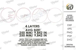 Layered Coloring Wall Decor Laser Cut. Round Wall Sign SVG Product Image 2