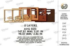 Wooden Layered Home Decor Laser Cut. City Landscape SVG Product Image 2