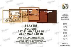 Wooden Layered Home Decor Laser Cut. Layered Lake Scene SVG Product Image 2