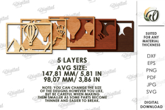 Wooden Layered Home Decor Laser Cut. Layered Mountains SVG Product Image 2