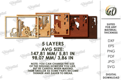 Wooden Layered Home Decor Laser Cut. Prairie Landscape SVG Product Image 2