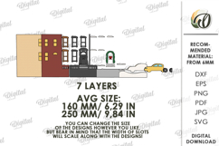 Layered Winter Scene Decor Laser Cut. Home Decor SVG Product Image 2